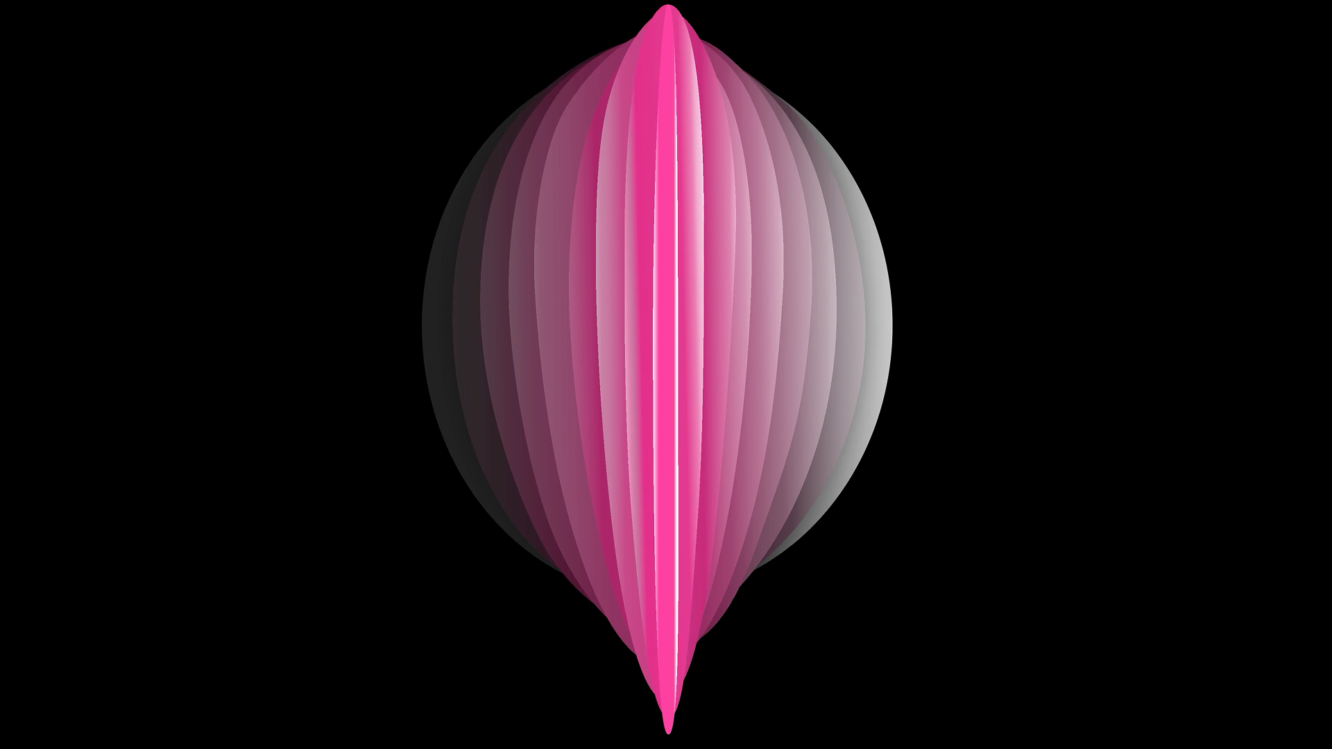 Abstract magenta ribbed 3D form on black, a sculptural Raised By Sound Fest brand mark.